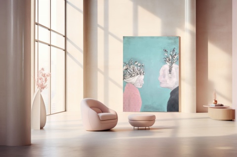 Abstrakcja SHE Obraz na płótnie akryl 100x 120 cm