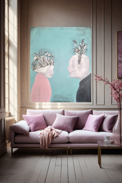 Abstrakcja SHE Obraz na płótnie akryl 100x 120 cm