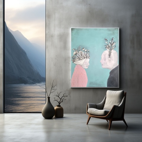 Abstrakcja SHE Obraz na płótnie akryl 100x 120 cm