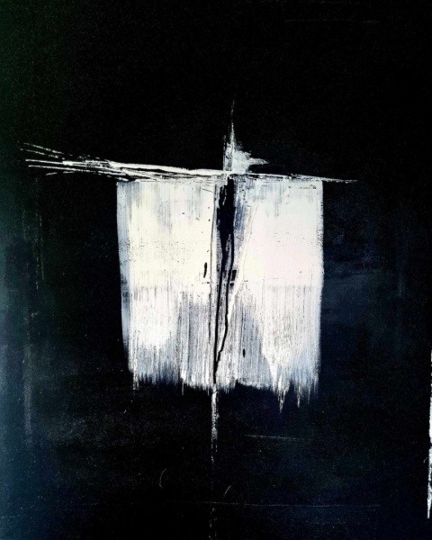 Abstrakcja BIRD MAN Obraz na płótnie akryl 100x 120 cm