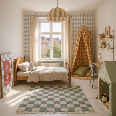 DEKORNIK French diamonds with stars Tapeta