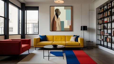 DIGITAL PAINTING - BAUHAUS MAN graphic on canvas