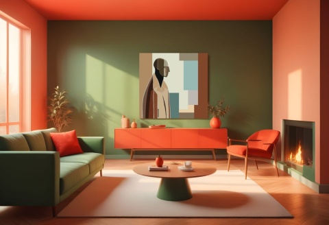 DIGITAL PAINTING - BAUHAUS MAN graphic on canvas