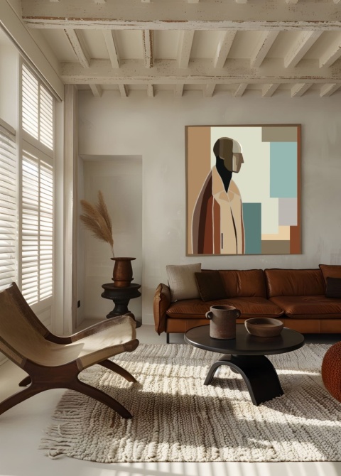 DIGITAL PAINTING - BAUHAUS MAN graphic on canvas