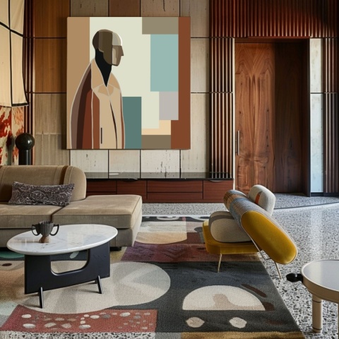 DIGITAL PAINTING - BAUHAUS MAN graphic on canvas