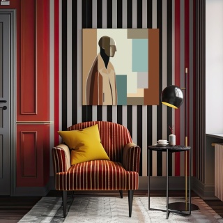 DIGITAL PAINTING - BAUHAUS MAN grafika na płótnie