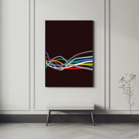 DIGITAL PAINTING -COLOR LINE 2 graphic on canvas