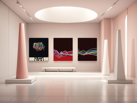 DIGITAL PAINTING -COLOR LINE 2 graphic on canvas