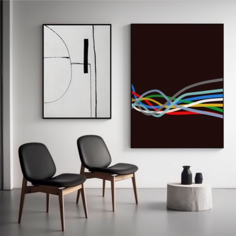 DIGITAL PAINTING -COLOR LINE 2 graphic on canvas