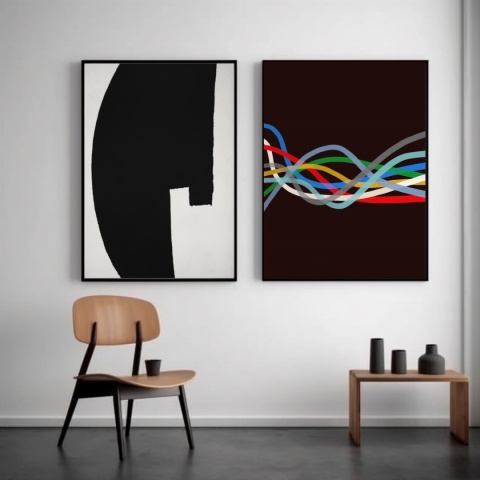 DIGITAL PAINTING -COLOR LINE 2 graphic on canvas