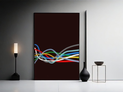 DIGITAL PAINTING -COLOR LINE 2 graphic on canvas