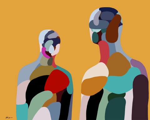 DIGITAL PAINTING -KINDRED SOULS graphic on canvas