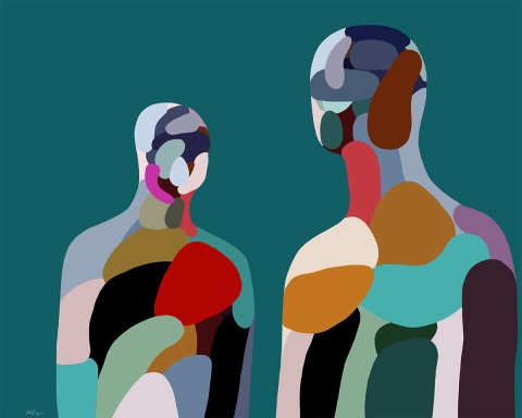 DIGITAL PAINTING -KINDRED SOULS graphic on canvas