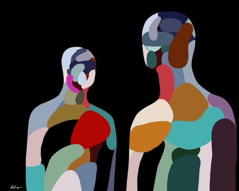 DIGITAL PAINTING -KINDRED SOULS graphic on canvas