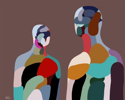 DIGITAL PAINTING -KINDRED SOULS graphic on canvas