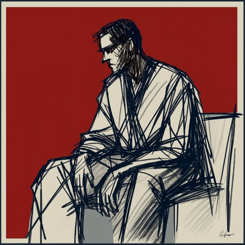 DIGITAL PAINTING - MAN graphic on canvas