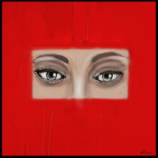 DIGITAL PAINTING - AUGEN Grafik auf Leinwand