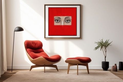 DIGITAL PAINTING - OCZY grafika na płótnie