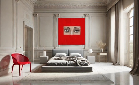 DIGITAL PAINTING - OCZY grafika na płótnie