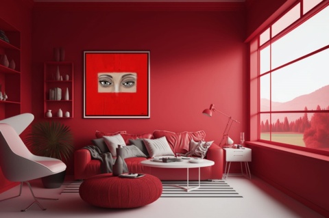 DIGITAL PAINTING - OCZY grafika na płótnie