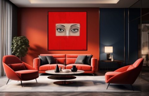 DIGITAL PAINTING - OCZY grafika na płótnie