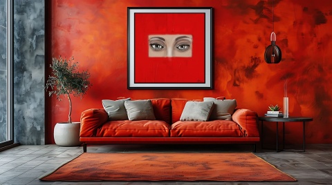 DIGITAL PAINTING - OCZY grafika na płótnie