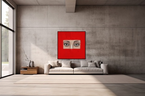 DIGITAL PAINTING - OCZY grafika na płótnie