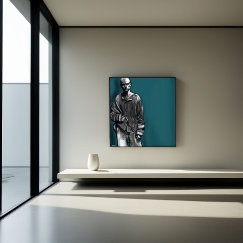 DIGITAL PAINTING - SHADOW MAN graphic on canvas