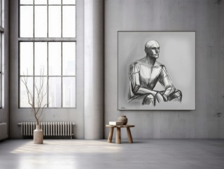 DIGITAL PAINTING - STUDY OF MAN Grafik auf Leinwand