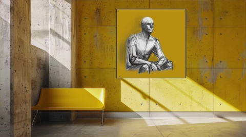 DIGITAL PAINTING - STUDY OF MAN graphic on canvas