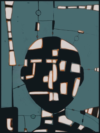 DIGITAL PAINTING -THINKS Grafik auf Leinwand