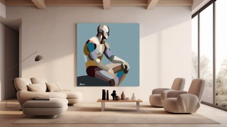 DIGITAL PAINTING - WAITING FOR Grafik auf Leinwand