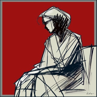 DIGITAL PAINTING - WOMAN Grafik auf Leinwand