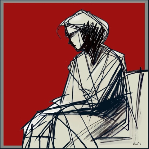 DIGITAL PAINTING - WOMAN grafika na płótnie