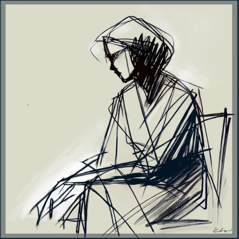 DIGITAL PAINTING - WOMAN grafika na płótnie