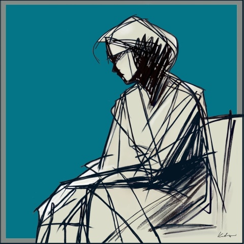 DIGITAL PAINTING - WOMAN grafika na płótnie