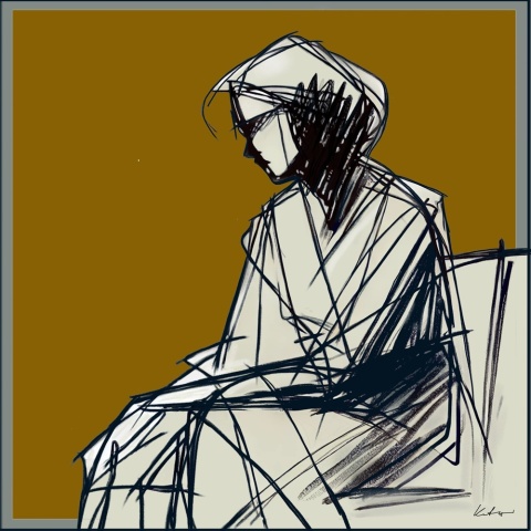 DIGITAL PAINTING - WOMAN grafika na płótnie