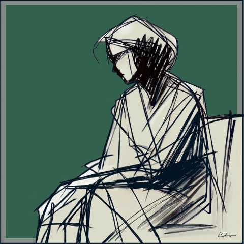 DIGITAL PAINTING - WOMAN grafika na płótnie