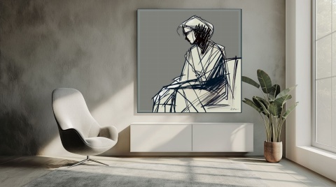 DIGITAL PAINTING - WOMAN grafika na płótnie