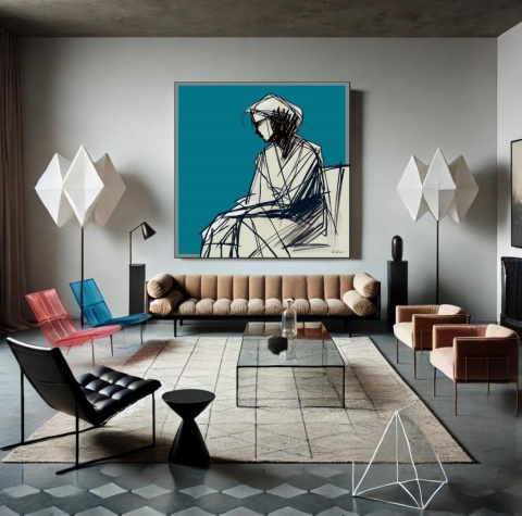 DIGITAL PAINTING - WOMAN grafika na płótnie