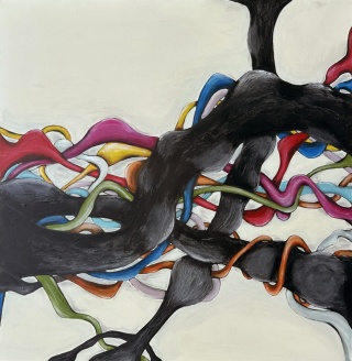 Abstrakcja DRZEWO ŻYCIA Obraz na płótnie akryl 120 x 120 cm