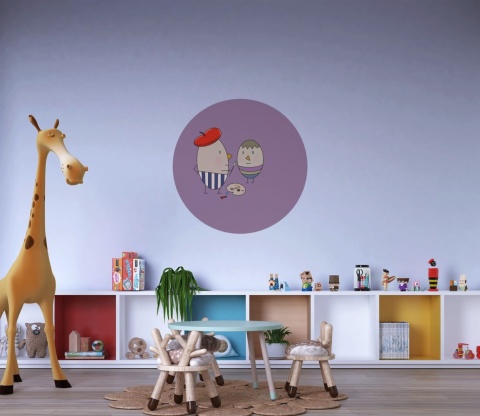 Dekoracja ścienna - Mural DOTS - Pan Jajko Maluje Jajeczko