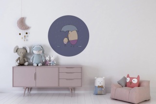 Dekoracja ścienna - Mural DOTS - Pan Jajko i Spacer w Deszczu