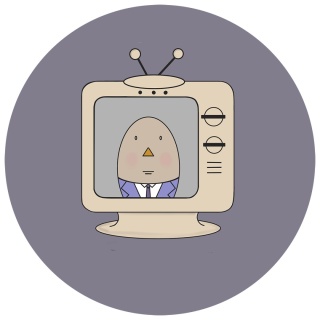 Dekoracja ścienna - Mural DOTS - Pan Jajko w Telewizorze