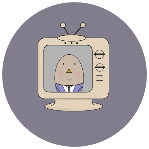 Dekoracja ścienna - Mural DOTS - Pan Jajko w Telewizorze