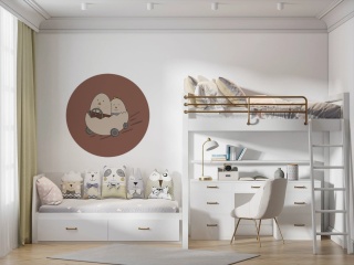 Dekoracja ścienna - Mural DOTS - Pan i Pani Jajko na Wycieczce