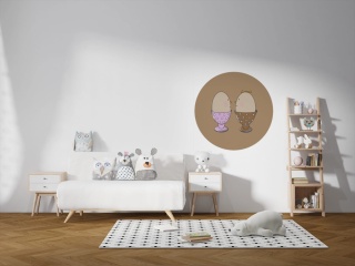 Dekoracja ścienna - Mural DOTS - Pan i Pani Jajko Na Śniadaniu