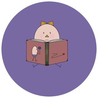 Dekoracja ścienna - Mural DOTS - Pani Jajko Czyta Romans