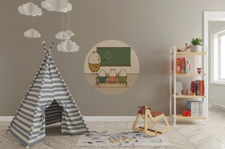 Dekoracja ścienna - Mural DOTS - Pani Jajko uczy w szkole