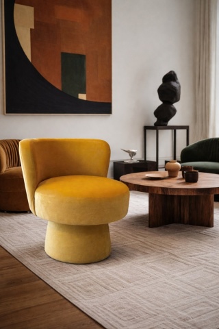 Velvet swivel chair